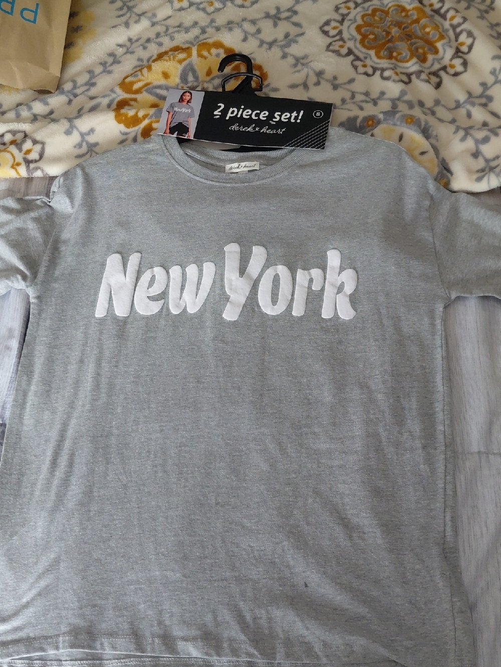 Derek Heart Light Grey V-Neck Set